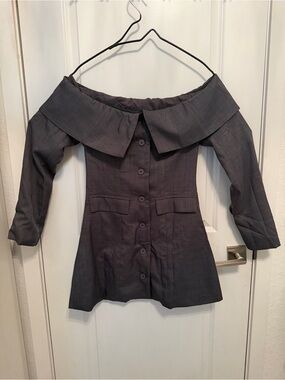 Off-Shoulder dress Front Gray Women's Top